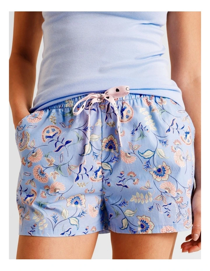 Essentials Woven PJ Short in Blue Paisley Print image 4