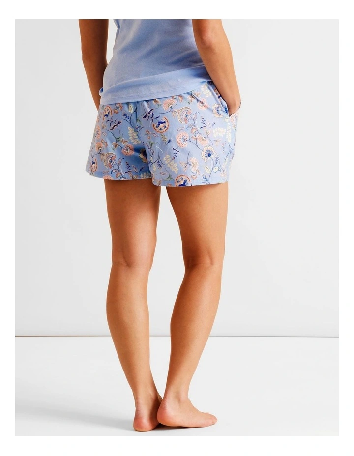 Essentials Woven PJ Short in Blue Paisley Print image 5
