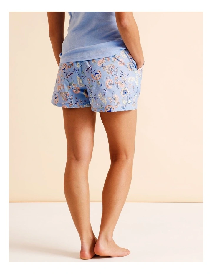 Essentials Woven PJ Short in Blue Paisley Print image 5