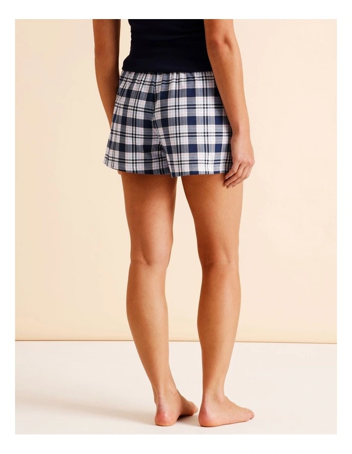 Essentials Knit PJ Short in Navy Check Print image 5
