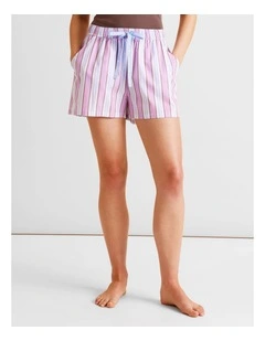 Essentials Woven PJ Short in Blue Stripe Print