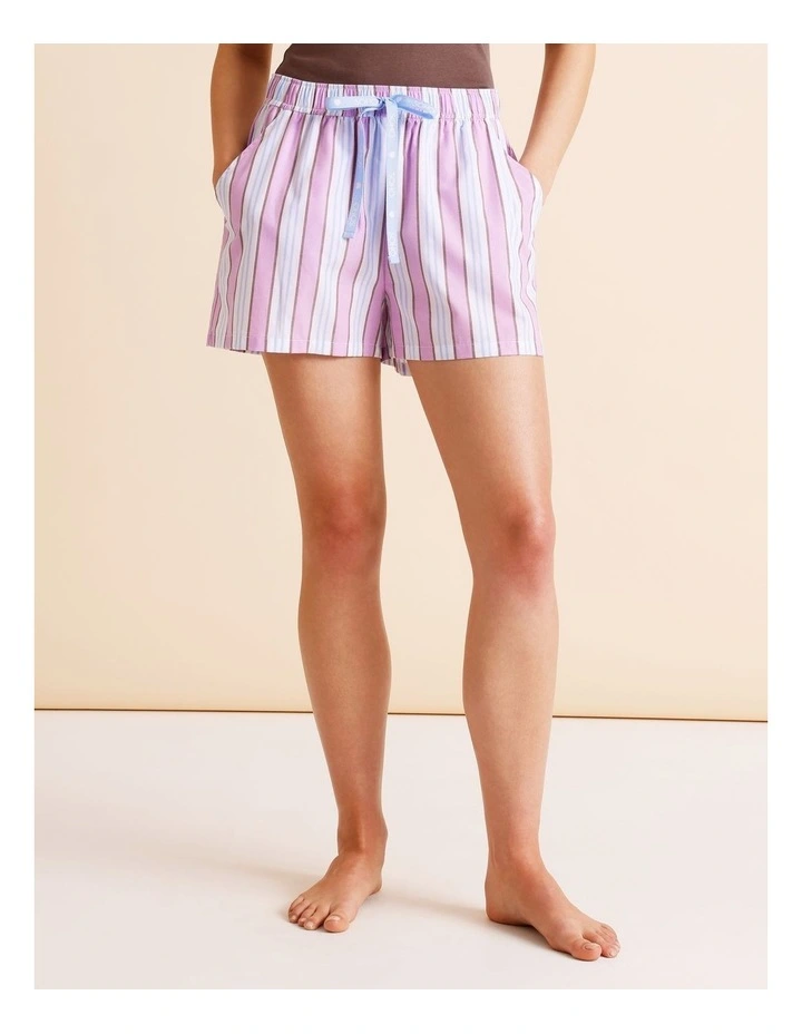 Essentials Woven PJ Short in Blue Stripe Print image 1