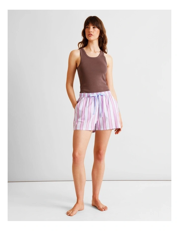 Essentials Woven PJ Short in Blue Stripe Print image 2