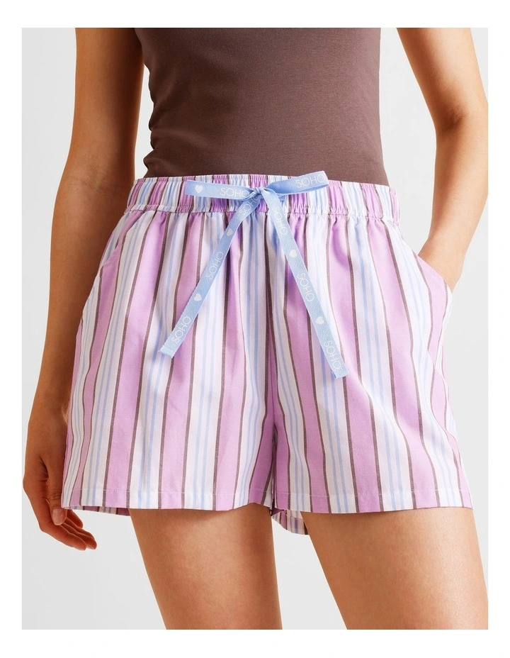 Essentials Woven PJ Short in Blue Stripe Print image 3