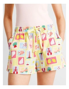 Essentials Knit PJ Short in Seaside Stamps Print