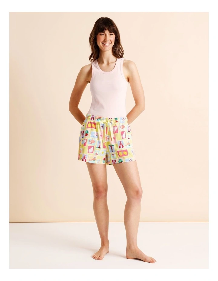 Essentials Knit PJ Short in Seaside Stamps Print image 2