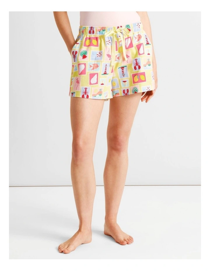 Essentials Knit PJ Short in Seaside Stamps Print image 3