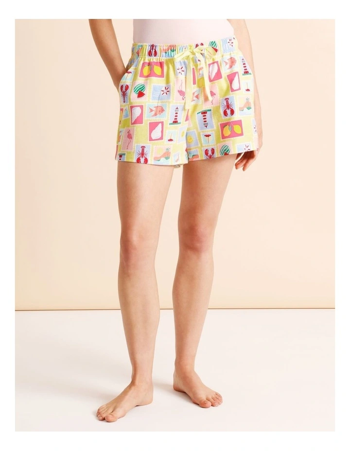 Essentials Knit PJ Short in Seaside Stamps Print image 3