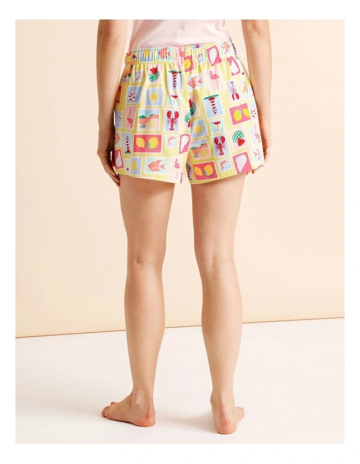 Essentials Knit PJ Short in Seaside Stamps Print image 5