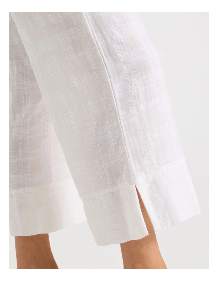 Seersucker 7/8 Woven Sleep Pants in White image 6