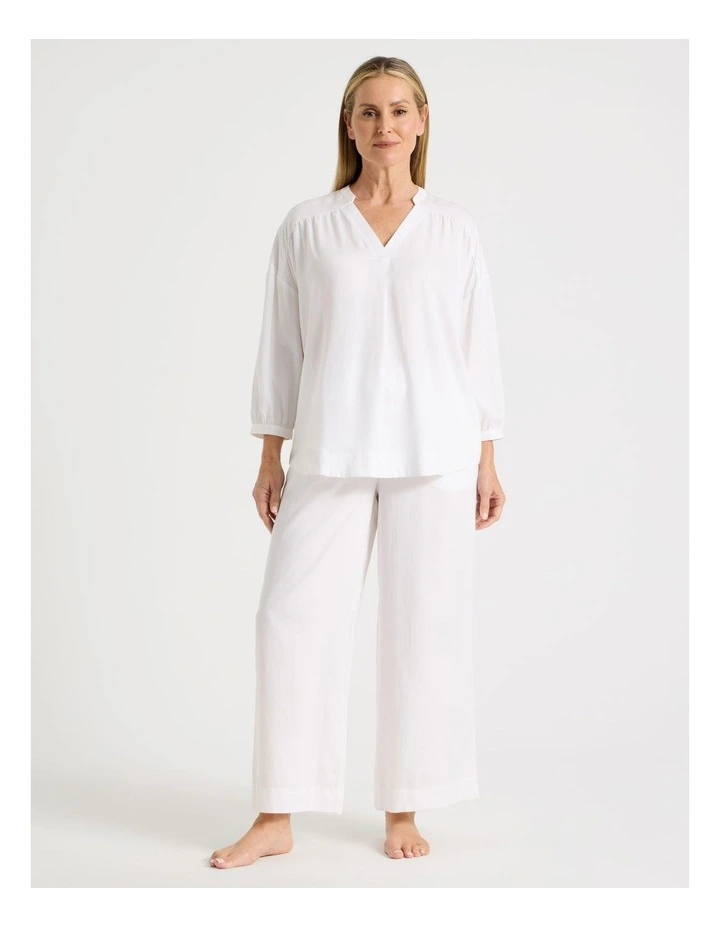 Relaxed Sleep Pants in White image 2