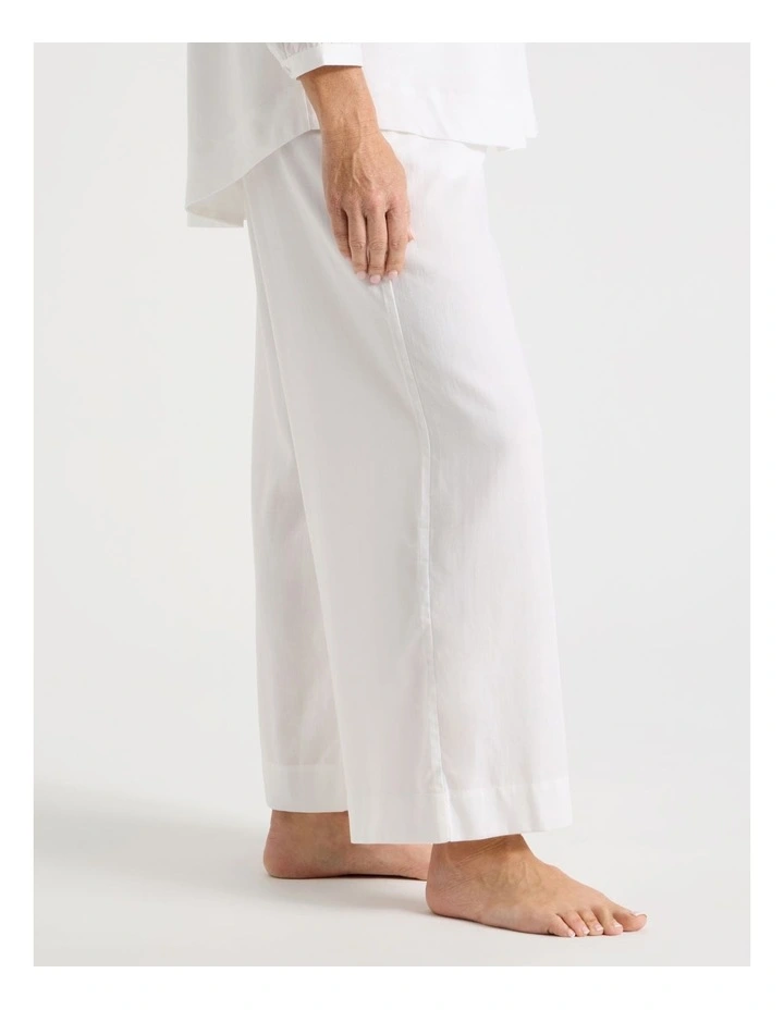 Relaxed Sleep Pants in White image 3