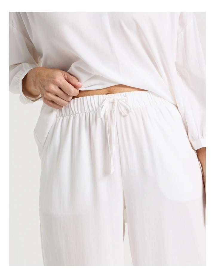 Relaxed Sleep Pants in White image 4