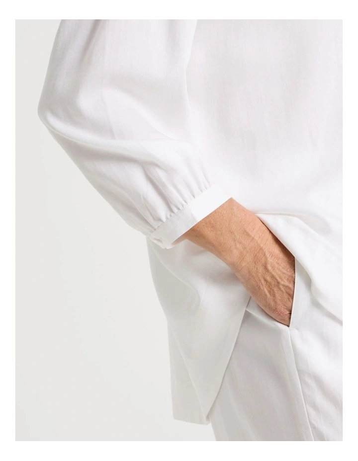 Relaxed Sleep Pants in White image 6