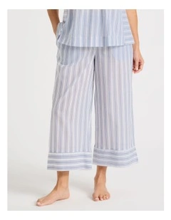 Woven 7/8 Sleep Pants in Winter Stripe