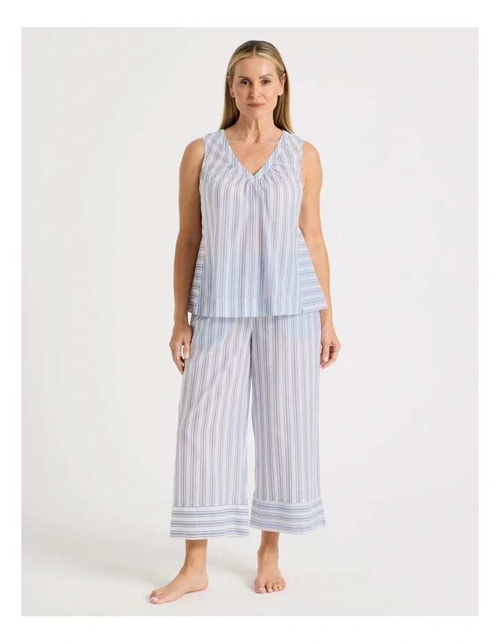 Woven 7/8 Sleep Pants in Winter Stripe image 2