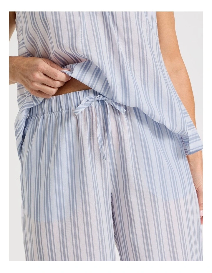 Woven 7/8 Sleep Pants in Winter Stripe image 3