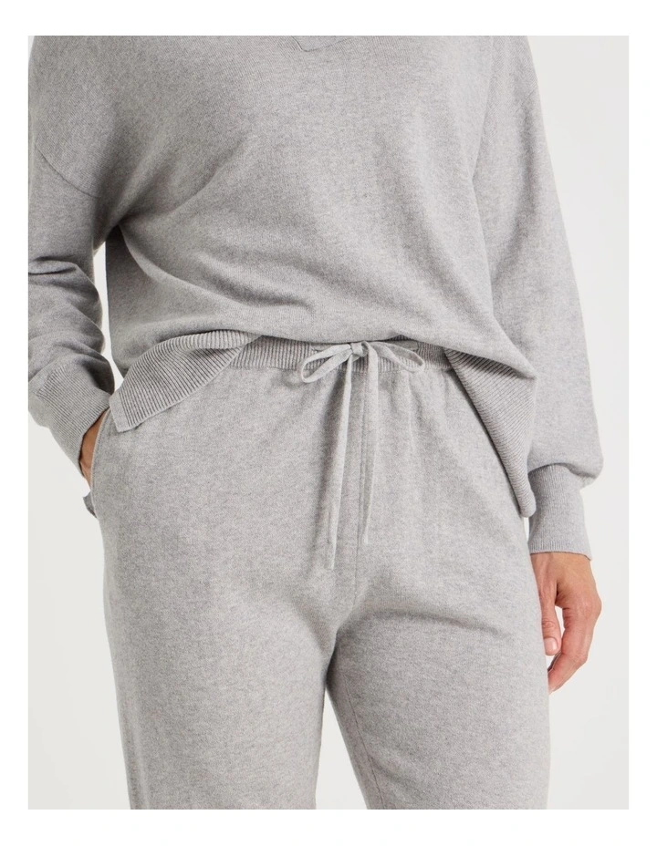Cuffed Knit Sleep Pants in Grey Marle image 3