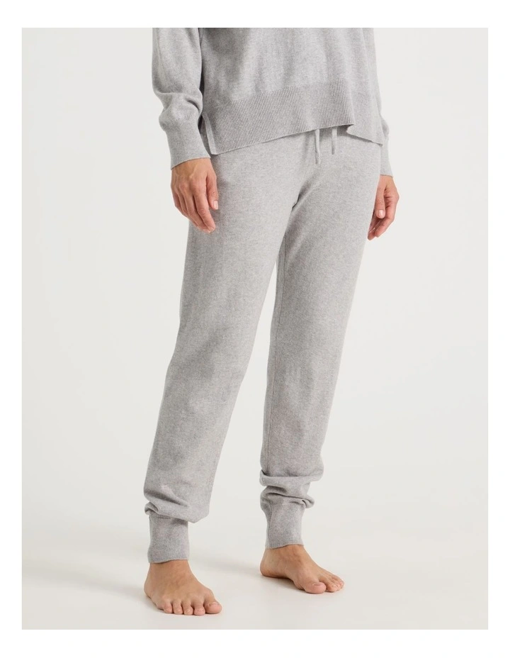 Cuffed Knit Sleep Pants in Grey Marle image 4