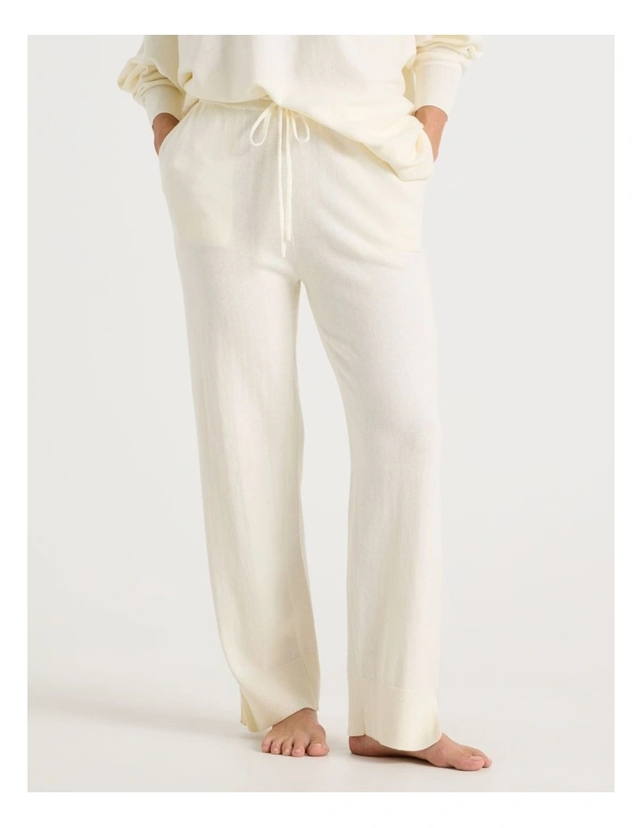 Knit Sleep Pants in White image 2