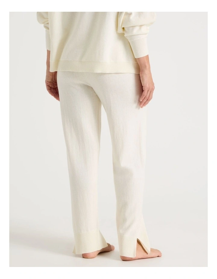 Knit Sleep Pants in White image 5