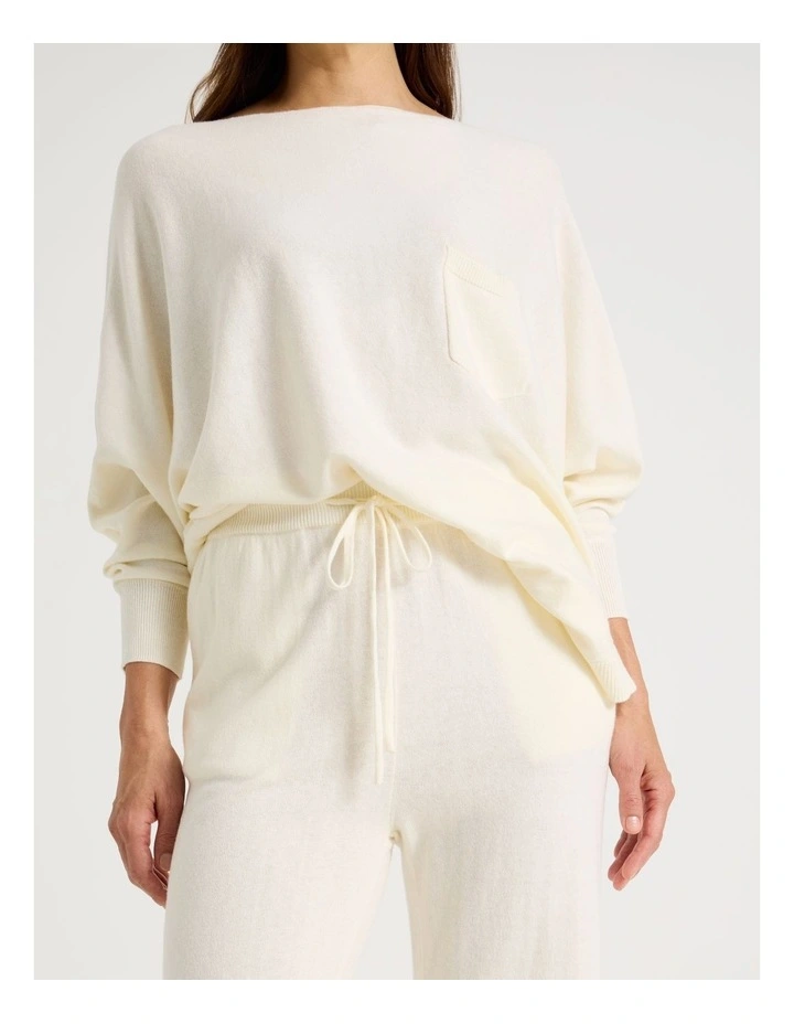 Knit Sleep Pants in White image 6