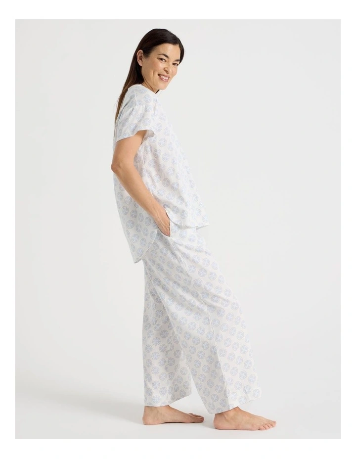 Relax Relaxed Sleep Pant in White Medallion Print image 2