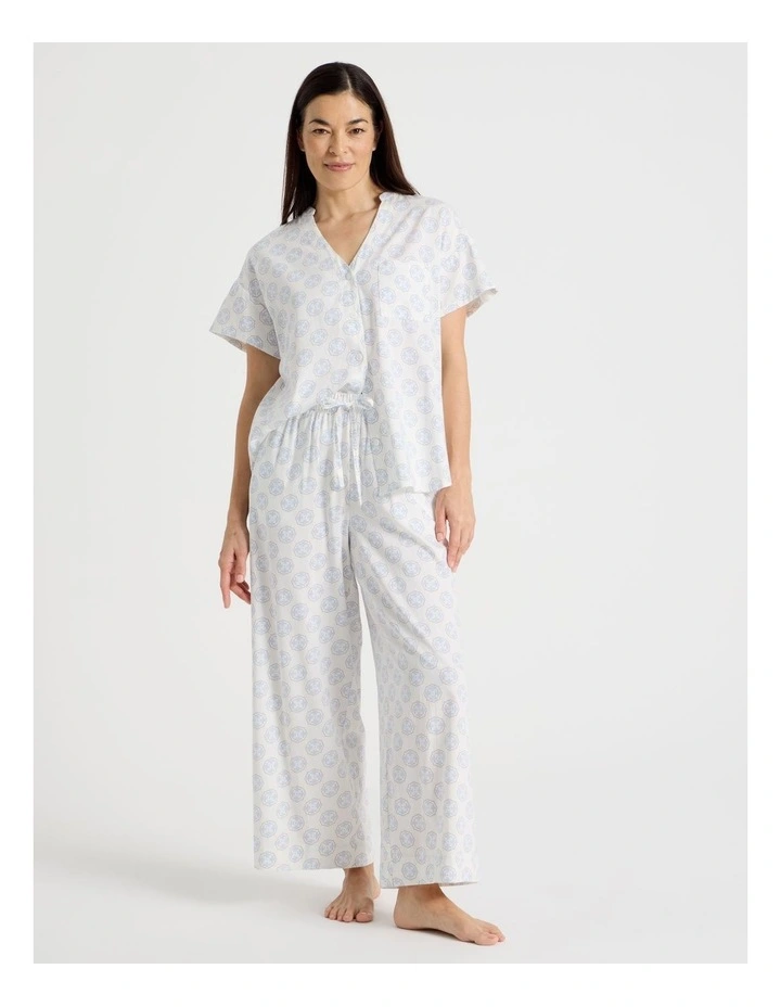 Relax Relaxed Sleep Pant in White Medallion Print image 3