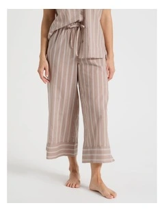 Relax Woven 7/8 Sleep Pant in Ginger Stripe