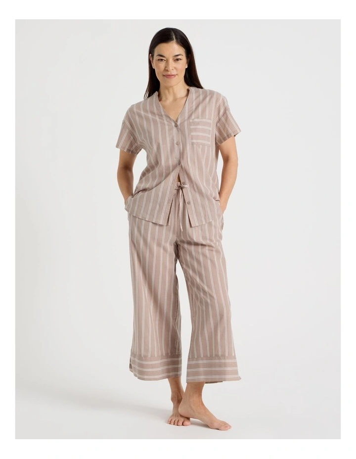 Relax Woven 7/8 Sleep Pant in Ginger Stripe image 2