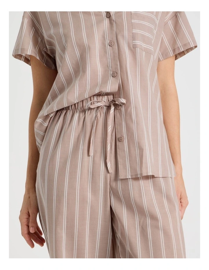 Relax Woven 7/8 Sleep Pant in Ginger Stripe image 4
