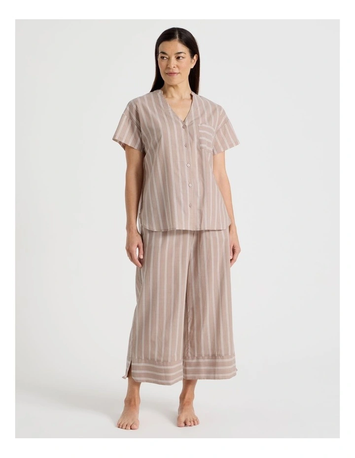 Relax Woven 7/8 Sleep Pant in Ginger Stripe image 6