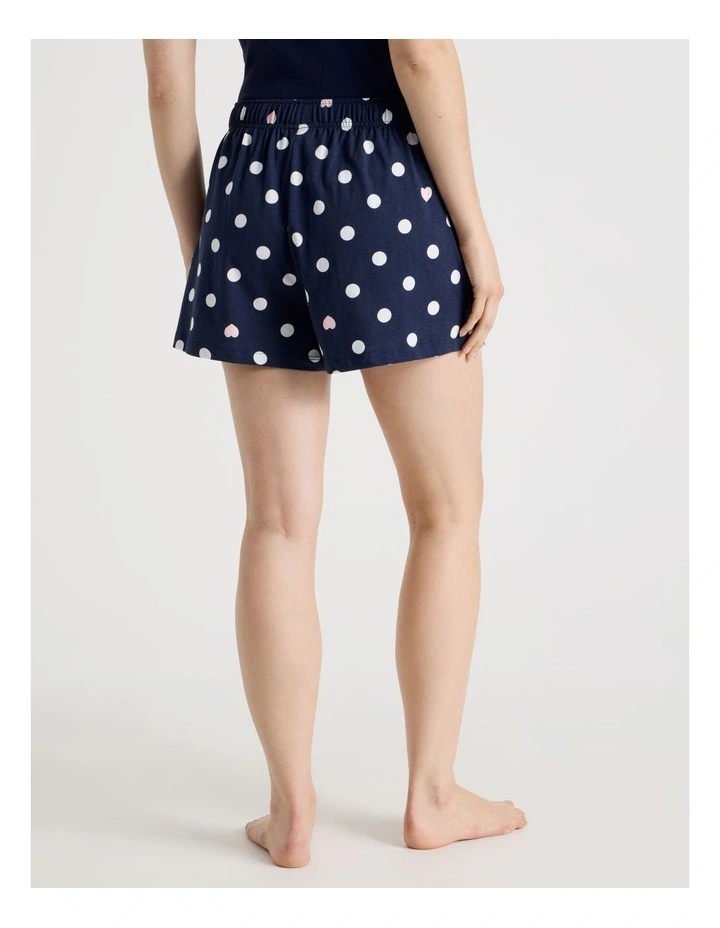 Cotton Knit Shortie in Navy Spot Print image 4