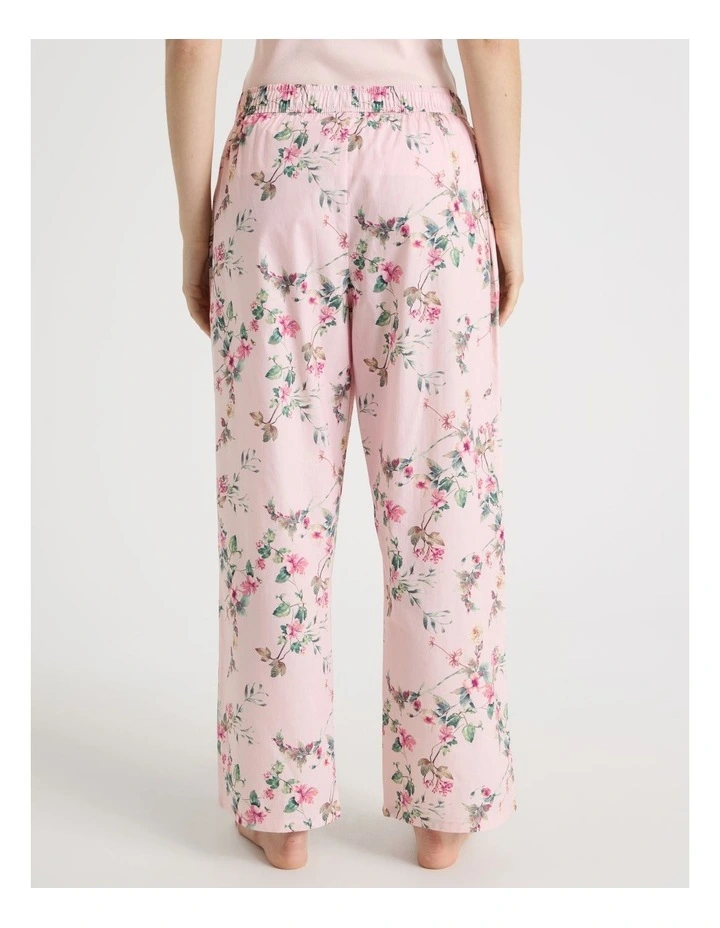 Woven Long Pyjama Pant in Pink Vines image 5