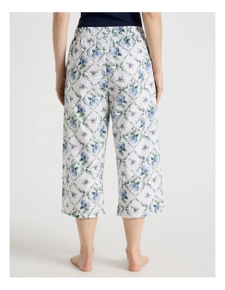 Cotton Woven 3/4 Pyjama Pant in Garden Print image 5