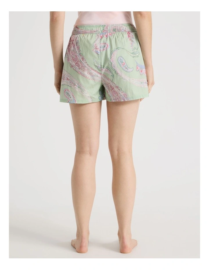 Cotton Woven Shortie in Mint Paisley image 4