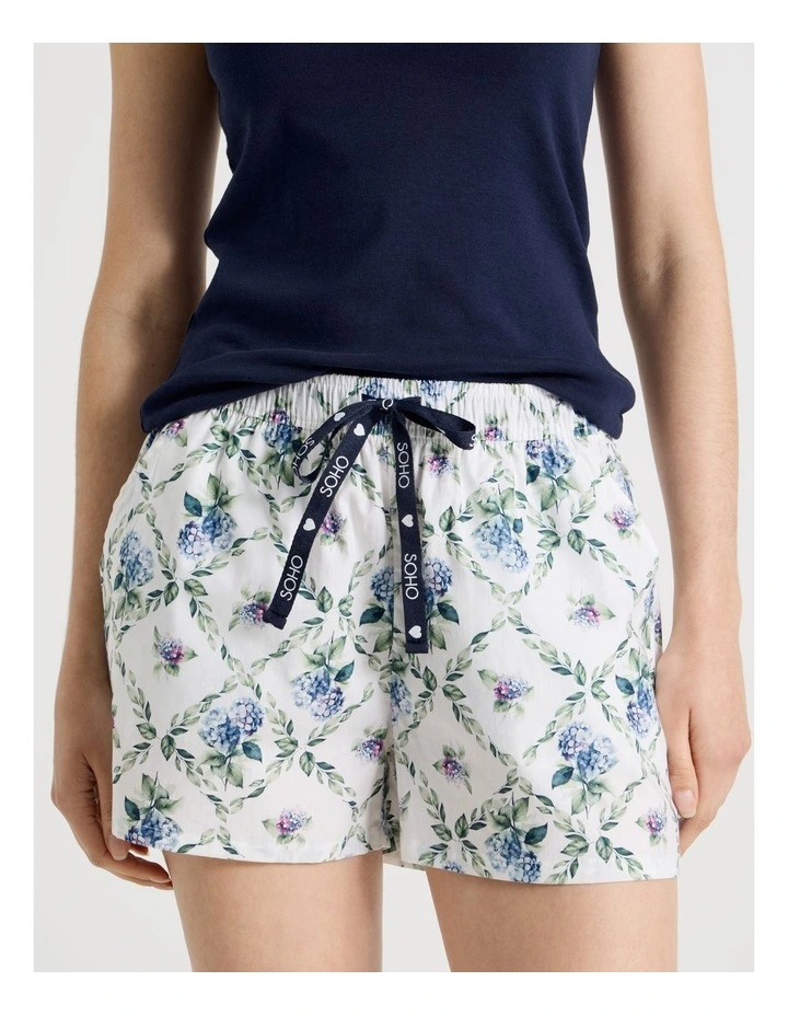 Cotton Woven Shortie in Garden Print image 1