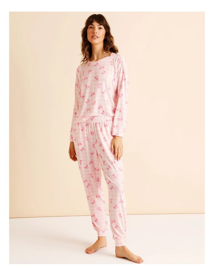 Everyday Cuffed Pant in Pink Bow Print image 2