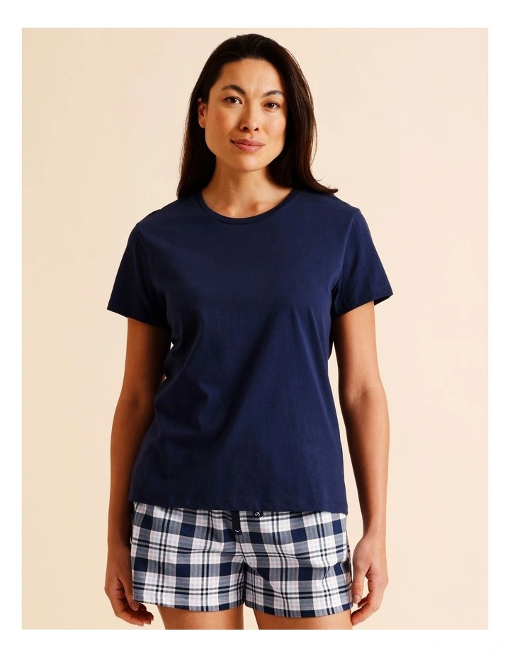Essentials Short Sleeve T-Shirt in Navy image 2