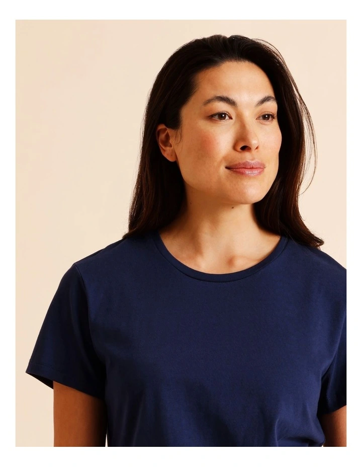 Essentials Short Sleeve T-Shirt in Navy image 3