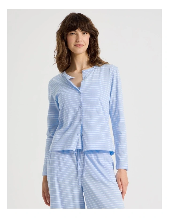 Sleep Cardigan in Blue Stripe image 1