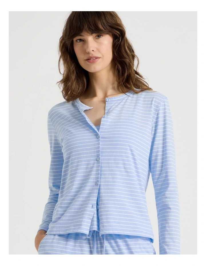 Sleep Cardigan in Blue Stripe image 2