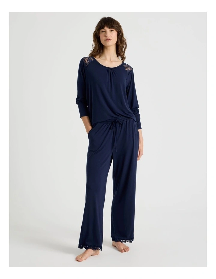 Lace PJ Pants in Navy image 2