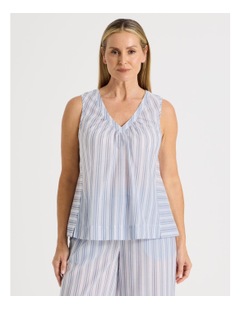 Regatta Woven Sleeveless Sleep Top in Winter Stripe