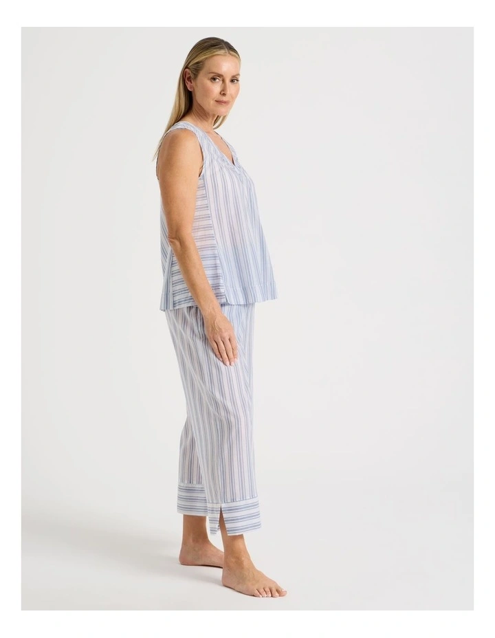 Woven Sleeveless Sleep Top in Winter Stripe image 5