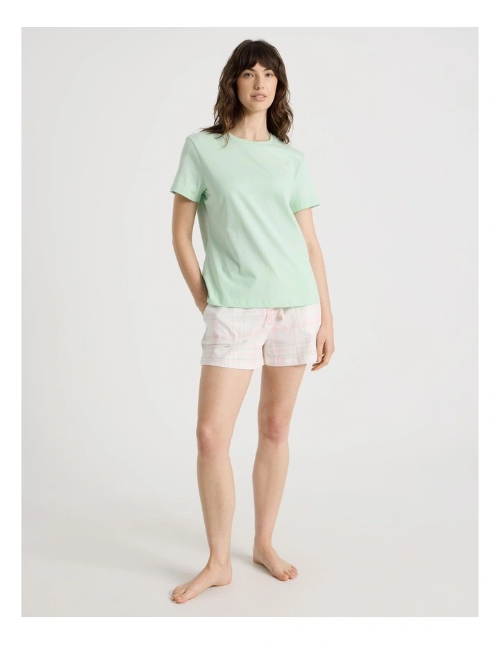 Cotton Knit Short Sleeve T-shirt in Mint image 3