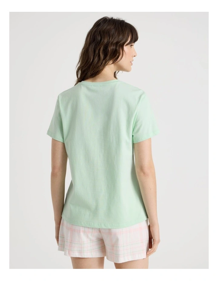 Cotton Knit Short Sleeve T-shirt in Mint image 5