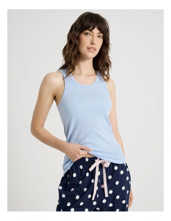 Cotton Knit Tank in Soft Blue image 5