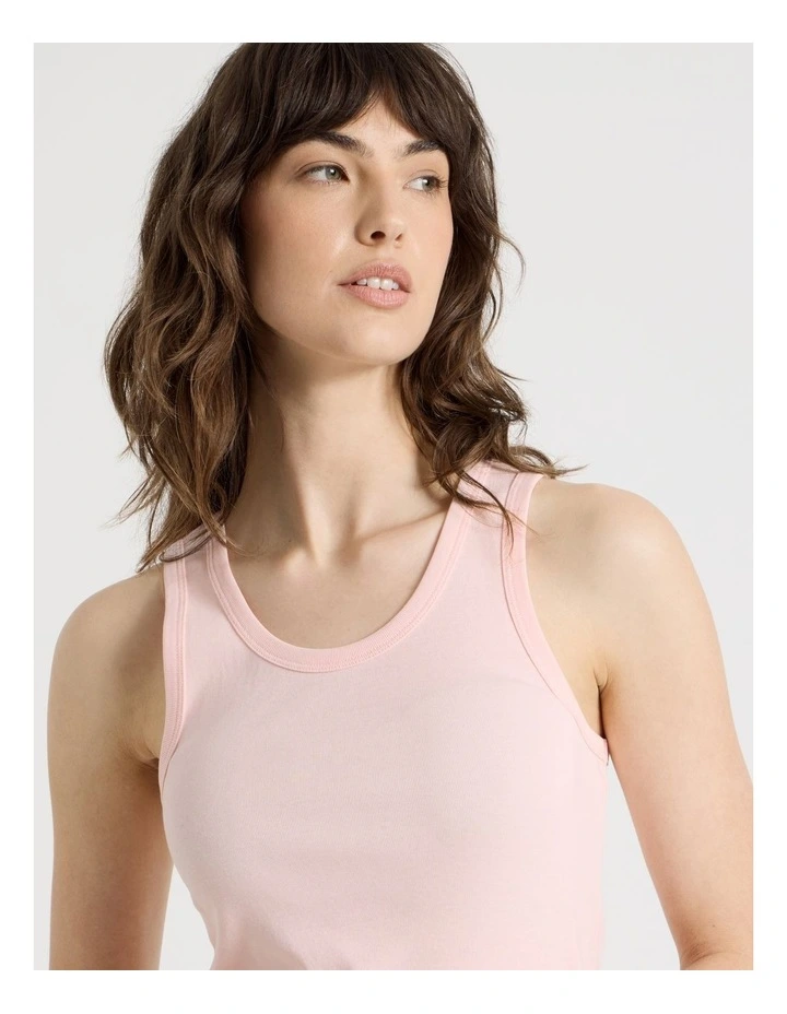 Cotton Knit Tank in Pink image 2