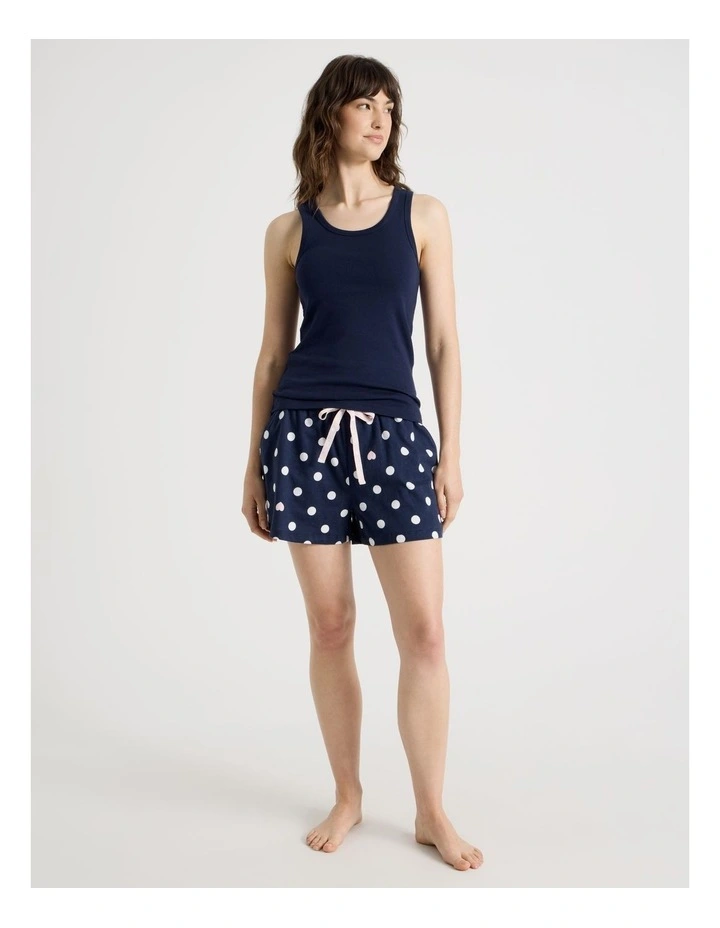 Cotton Knit Tank in Navy image 2